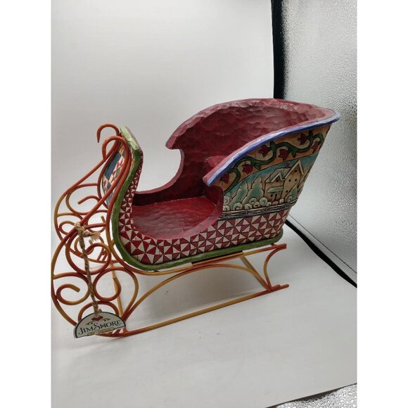Large Jim Shore Heartwood Creek "A Sleigh Full Of Dreams" Handcrafted Figurine - Picture 3 of 9